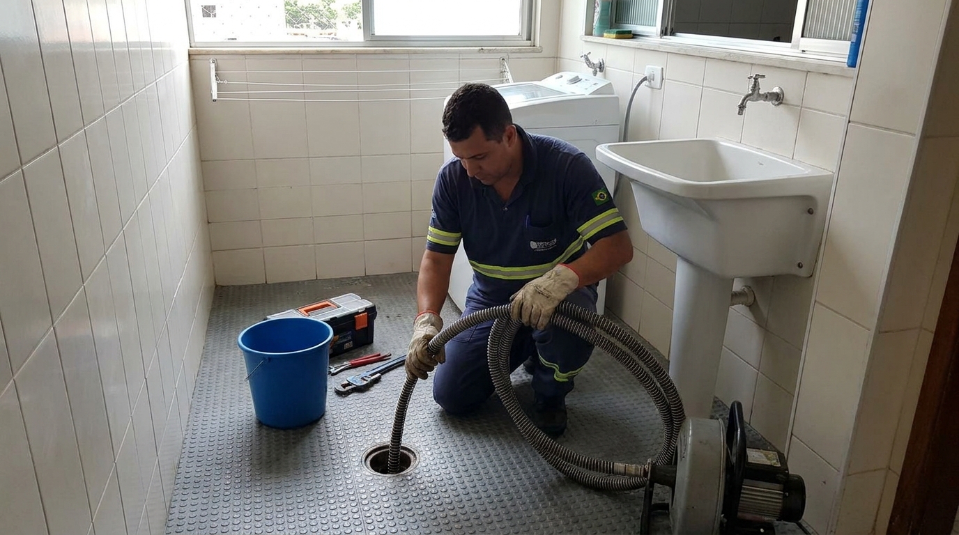 Desentupimento de ralo residencial em Vitória da Conquista‑BA