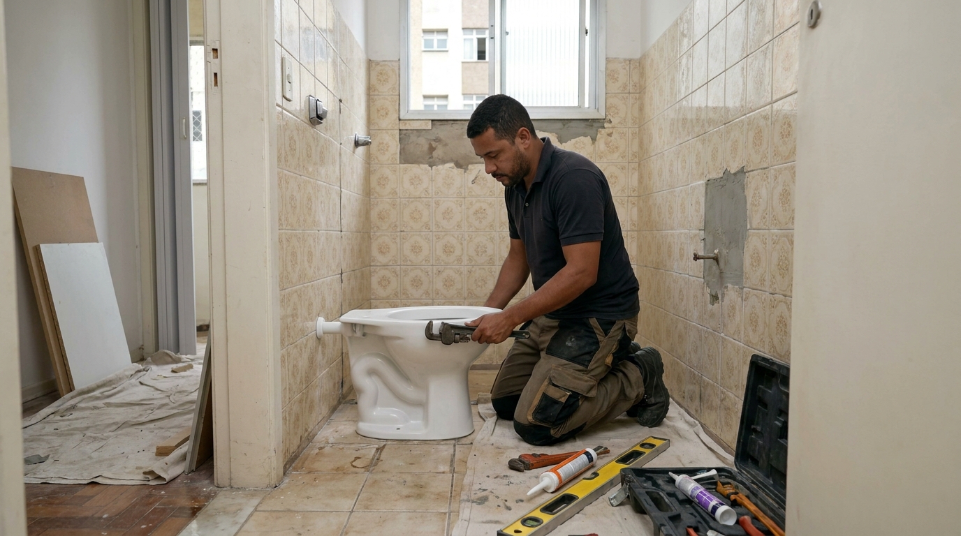 Instalação de vaso sanitário profissional em Vitória da Conquista‑BA