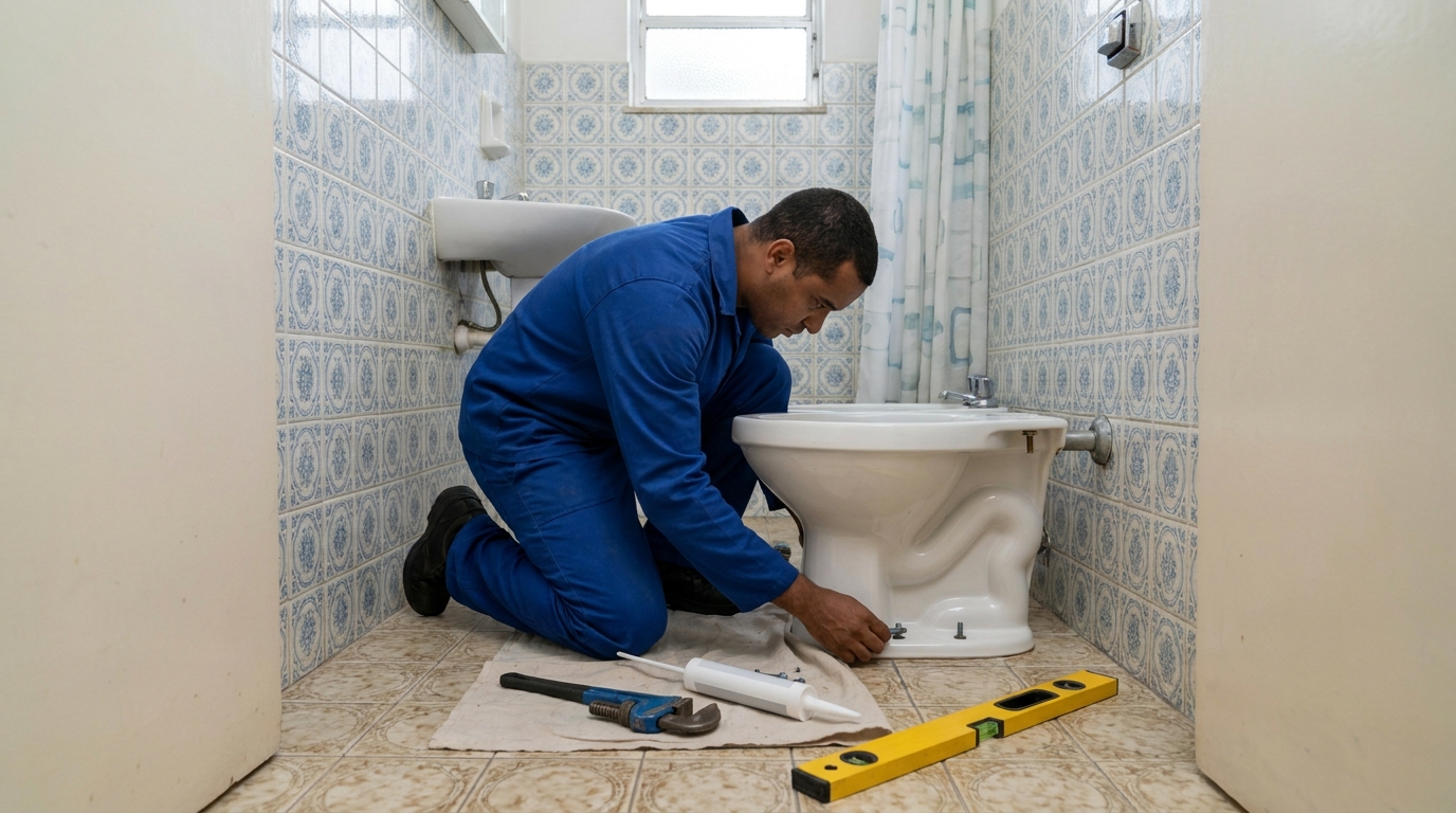 Instalação de vaso sanitário residencial em Vitória da Conquista‑BA